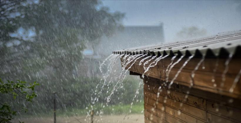 Rainwater around a home exterior