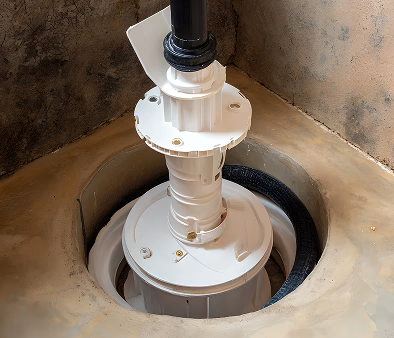 Installed sump pump system